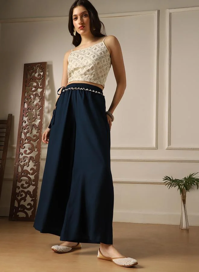 Globus green Women Wide Leg Palazzo Pants for Women | Best Price UAE